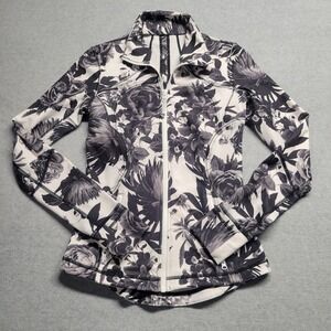 Lululemon Define Jacket Secret Garden Floral Brisk Bloom Black White 4 Full Zip
